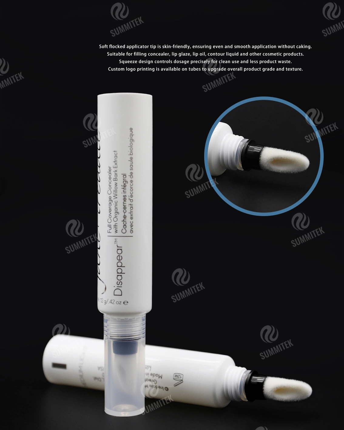 D19 Flocked Tip Tube | بسته بندی کانسیلر اپلیکاتور نرم