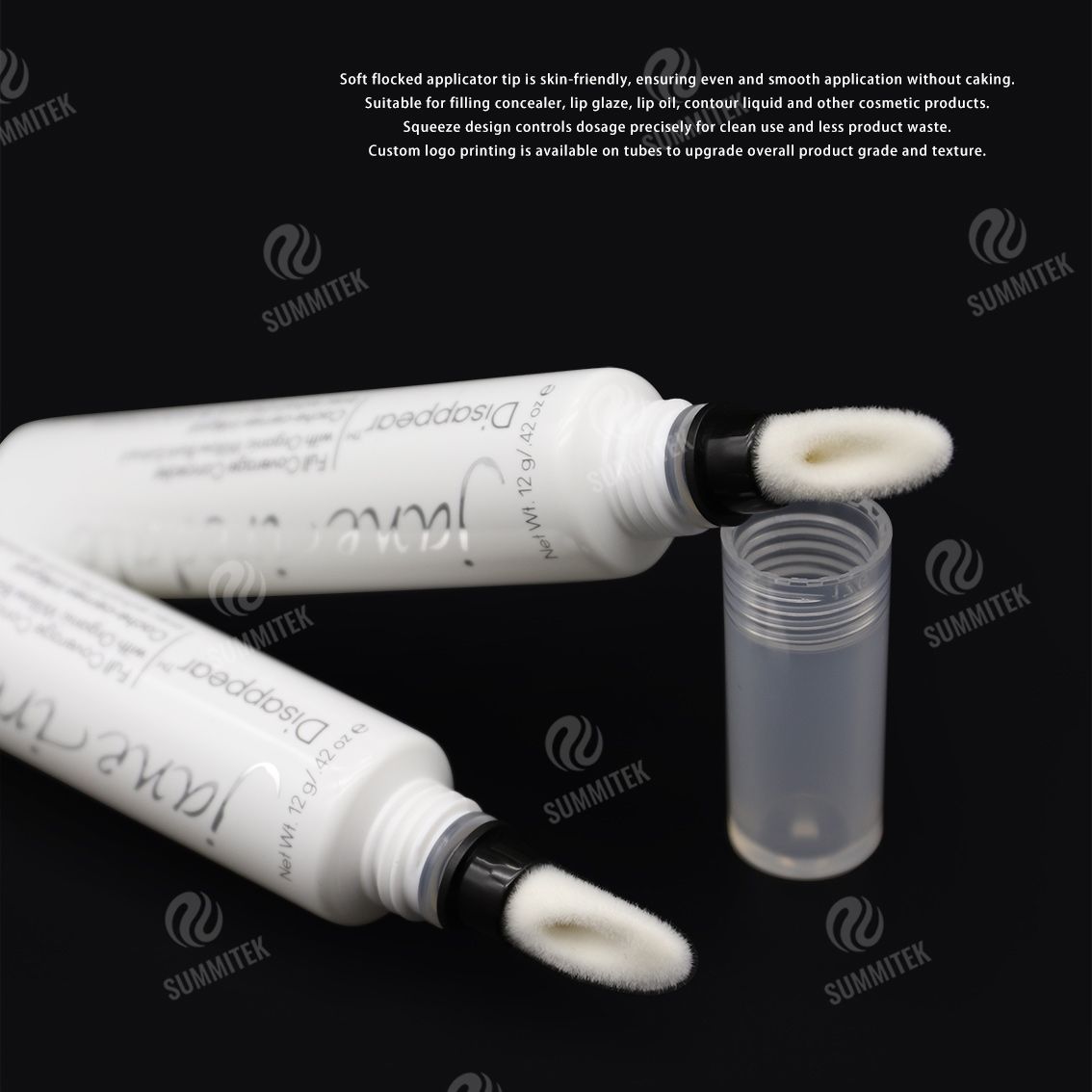 D19 Flocked Tip Tube | بسته بندی کانسیلر اپلیکاتور نرم