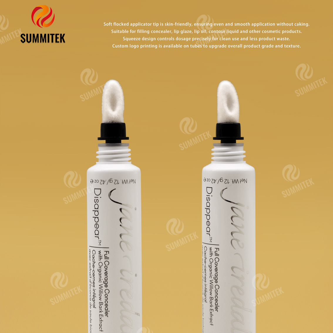 D19 Flocked Tip Tube | بسته بندی کانسیلر اپلیکاتور نرم