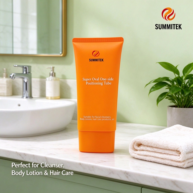 لوله تخت فوق العاده بیضی D50 | بسته بندی پاک کننده صورت و لوسیون بدن