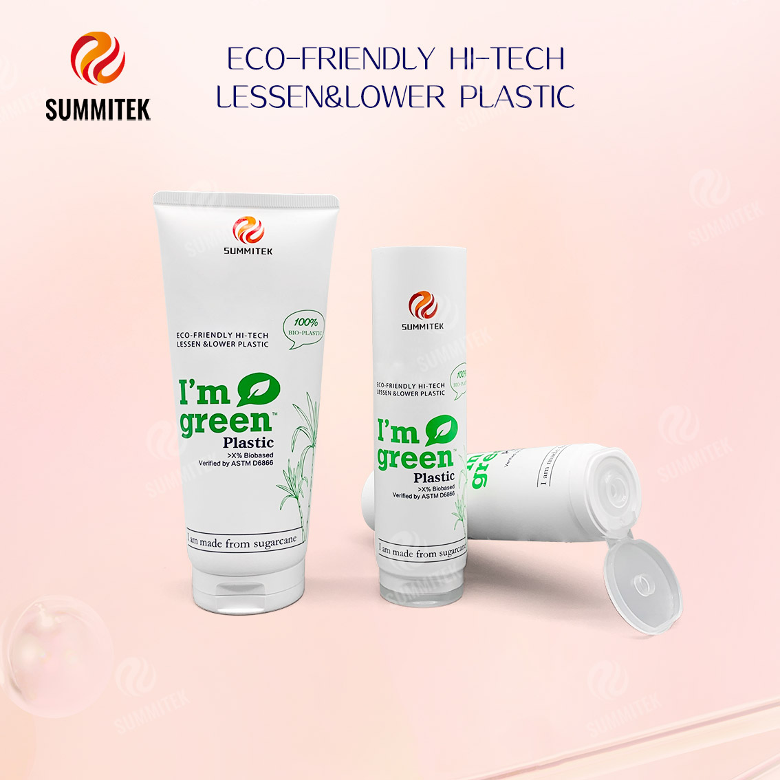 لوله بیوپلاستیک نیشکر D35/D40 | I'm Green&trade; Eco Cosmetic Packaging