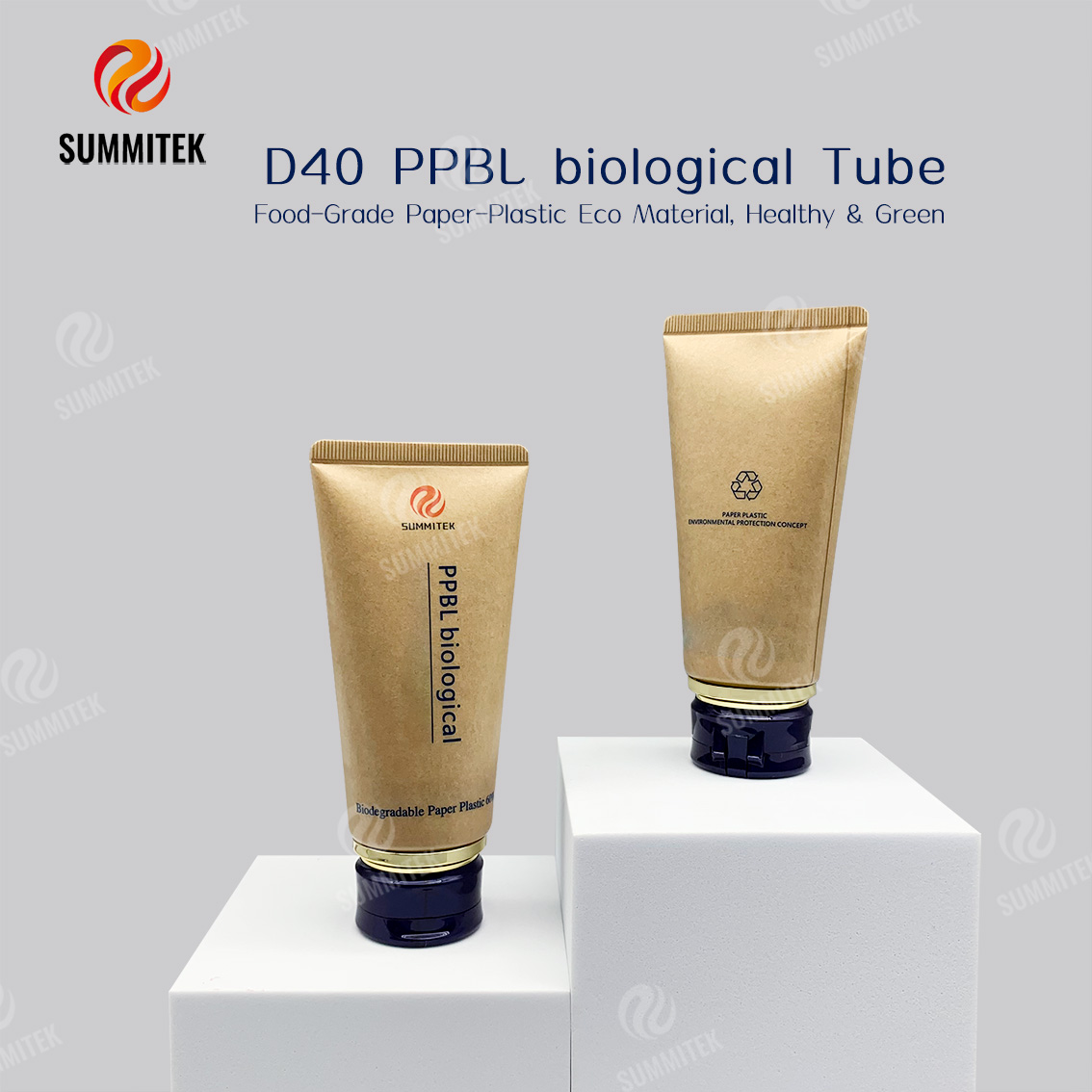 لوله لمینت کاغذی-پلاستیک D40 با 60 درصد محتوای کاغذ برای زیبایی طبیعی