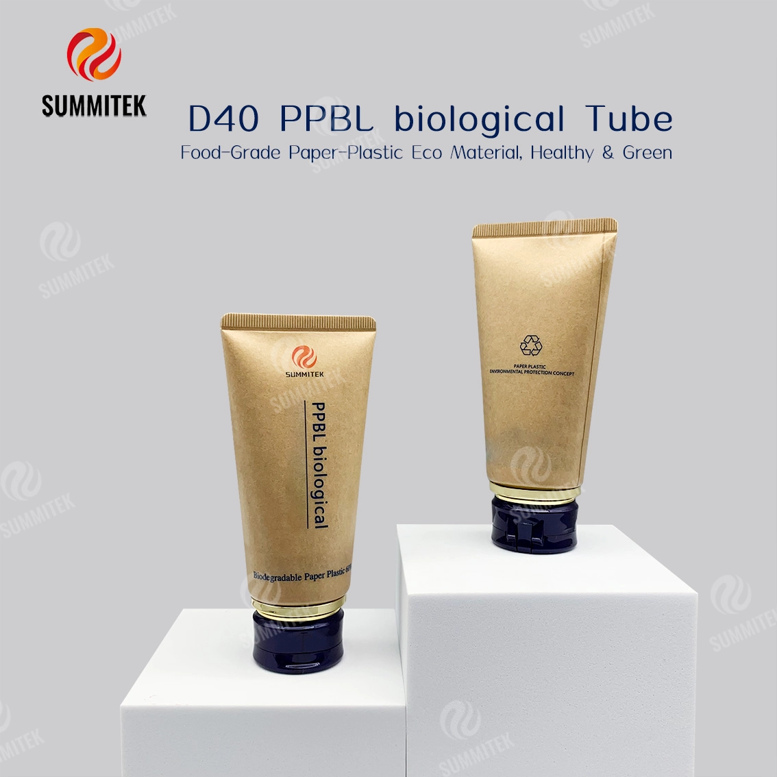 لوله لمینت کاغذی-پلاستیک D40 با 60 درصد محتوای کاغذ برای زیبایی طبیعی